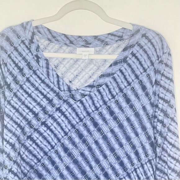 Pure Jill by J. Jill Cotton Modal Long SLeeve Tunic Blue White XL #AG - Picture 6 of 8